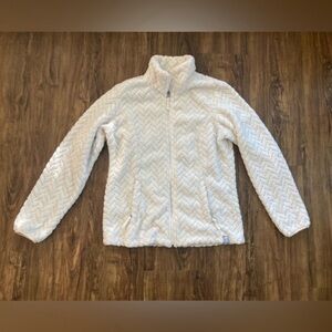 Free Country White Chevron Plush Full-Zip Jacket